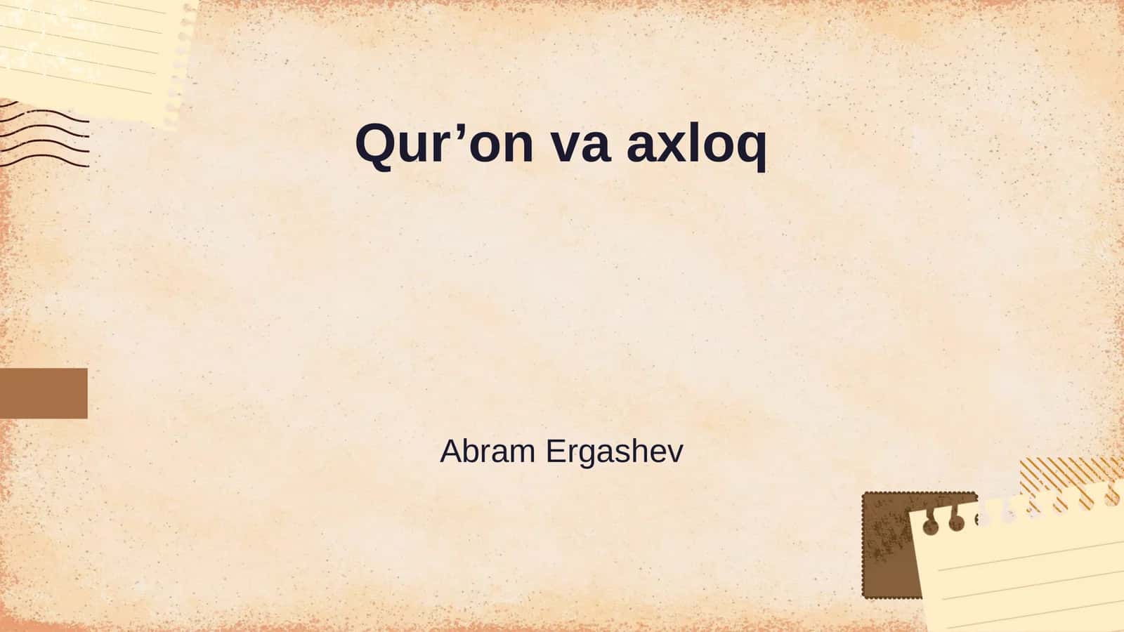 Qur’on va axloq