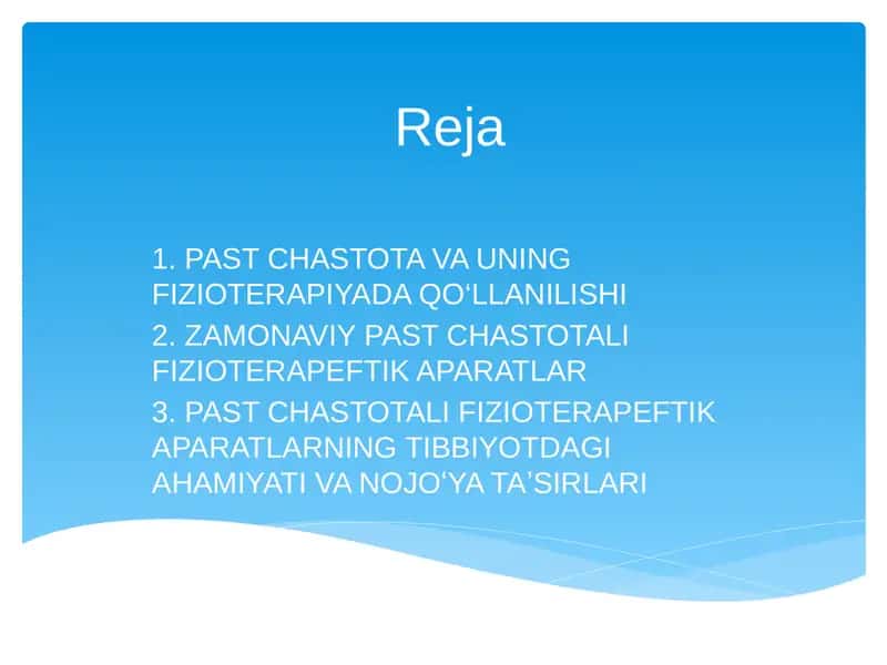 PAST CHASTOTALI FIZIOTERAPEFTIK APARATLAR