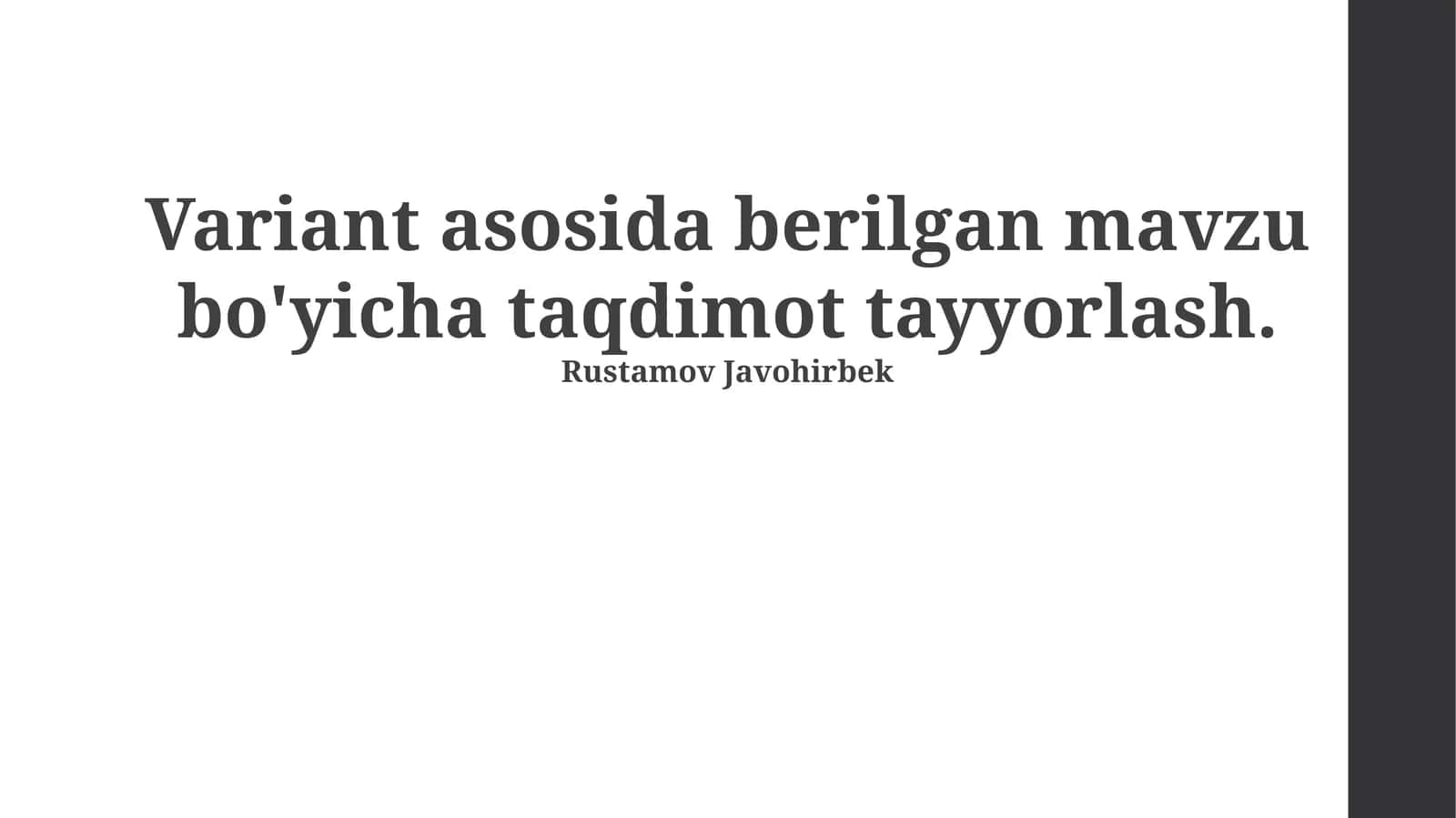 Mavzuga Tayyorgarlik Bosqichlari