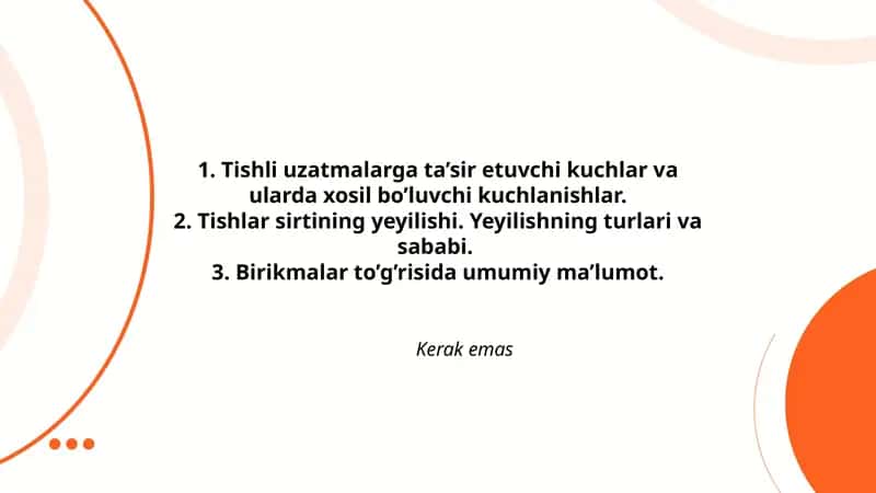 Tishli uzatmalarga ta’sir etuvchi kuchlar va ularda xosil bo’luvchi kuchlanishlar