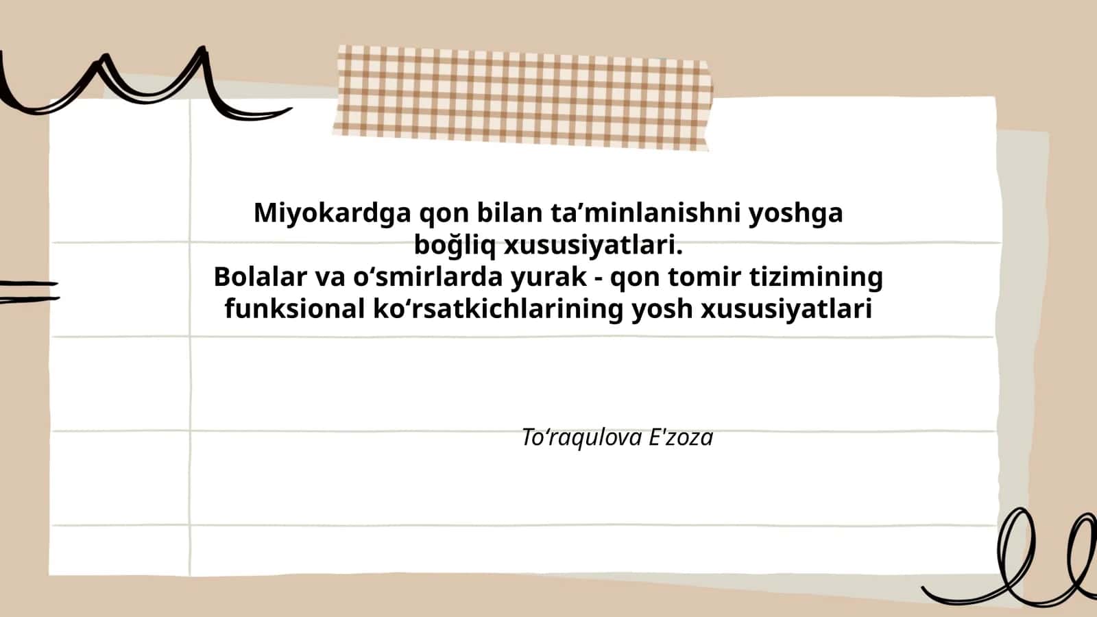 Miyokardga qon bilan taʼminlanishni yoshga boğliq xususiyatlari