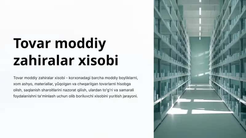 Tovar moddiy zahiralar xisobi