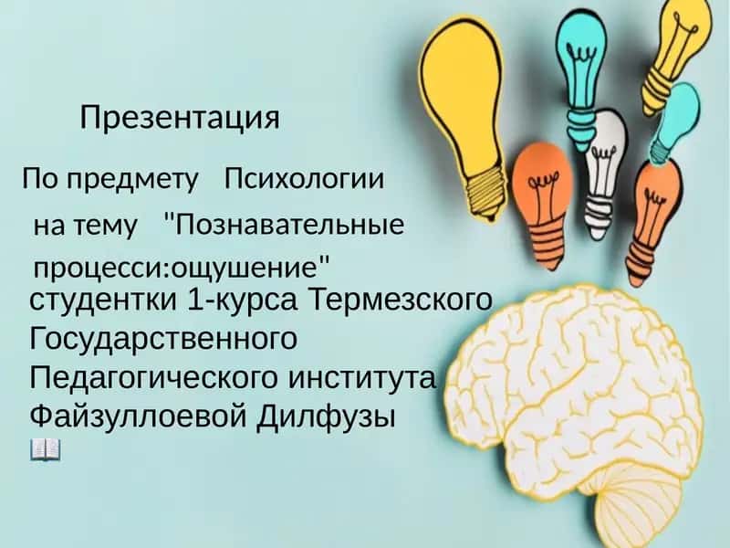 Познавательные процесси:ощущение