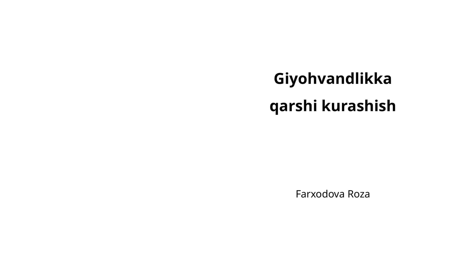 Giyohvandlikka qarshi kurashish