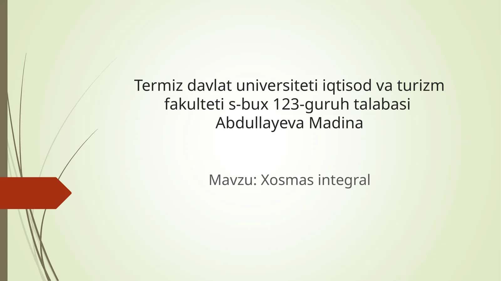 Xosmas integral