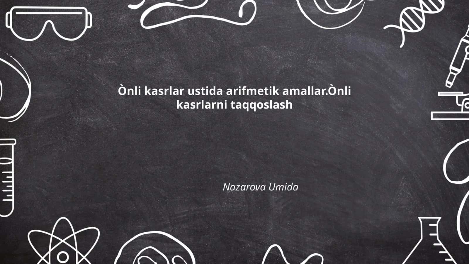 O'nli kasrlar ustida arifmetik amallar