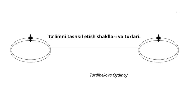 Ta’limni tashkil etish shakllari va turlari. Turdibekova Oydinoy