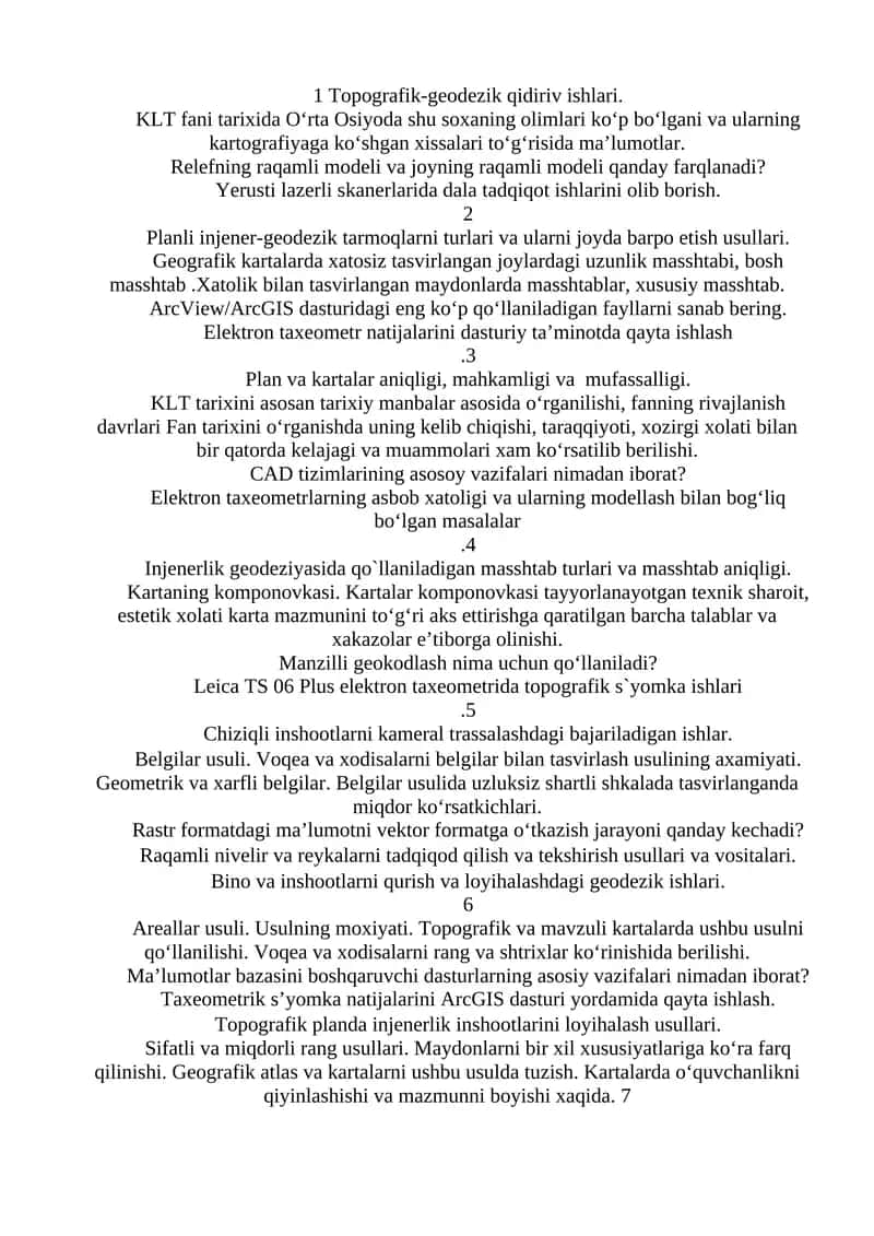 Topografik-geodezik qidiriv ishlari