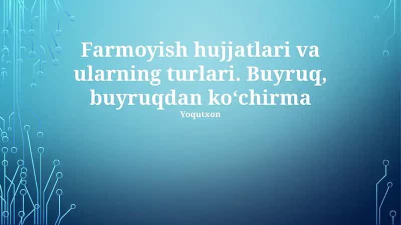 Ferma Hujjatlari