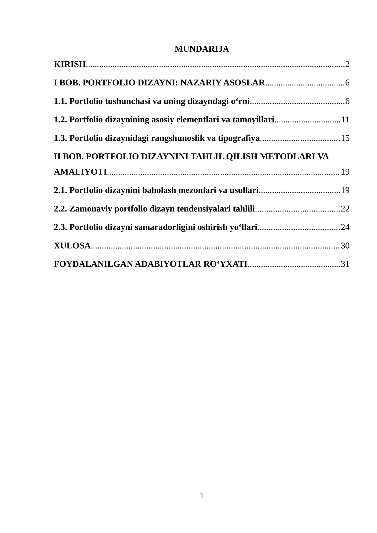 PORTFOLIO DIZAYNI: NAZARIY ASOSLAR