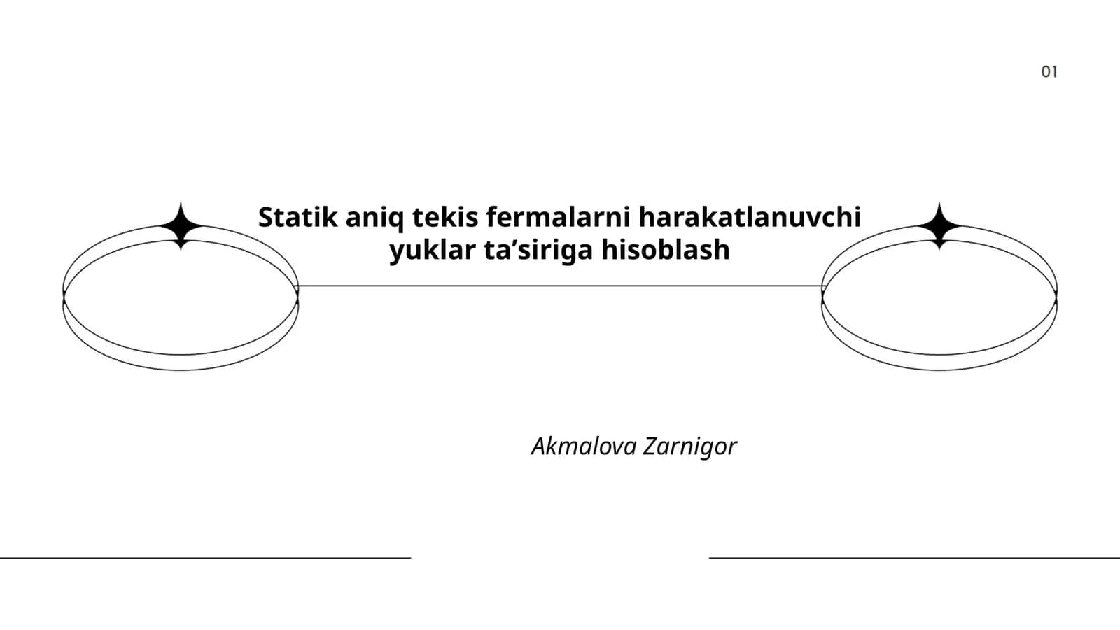 Statik aniq tekis fermalarni harakatlanuvchi yuklar ta'siriga hisoblash