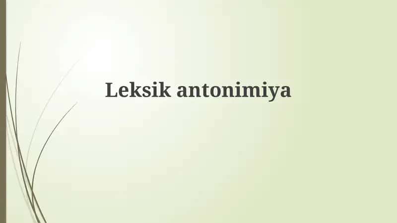 Leksikantonimiya