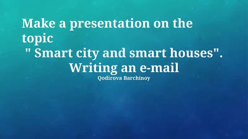 Smart City and Smart Houses Presentation