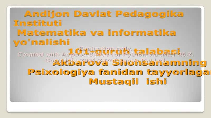 Turli yosh davrlarida o’zlashtirish xususiyatlari