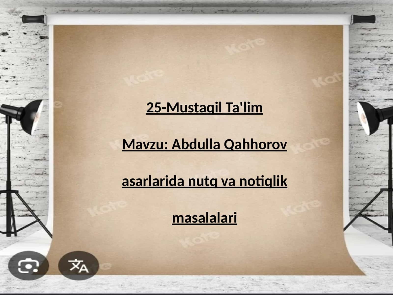 Abdulla Qahhor asarlaridan nutq va notiqlik masalalari