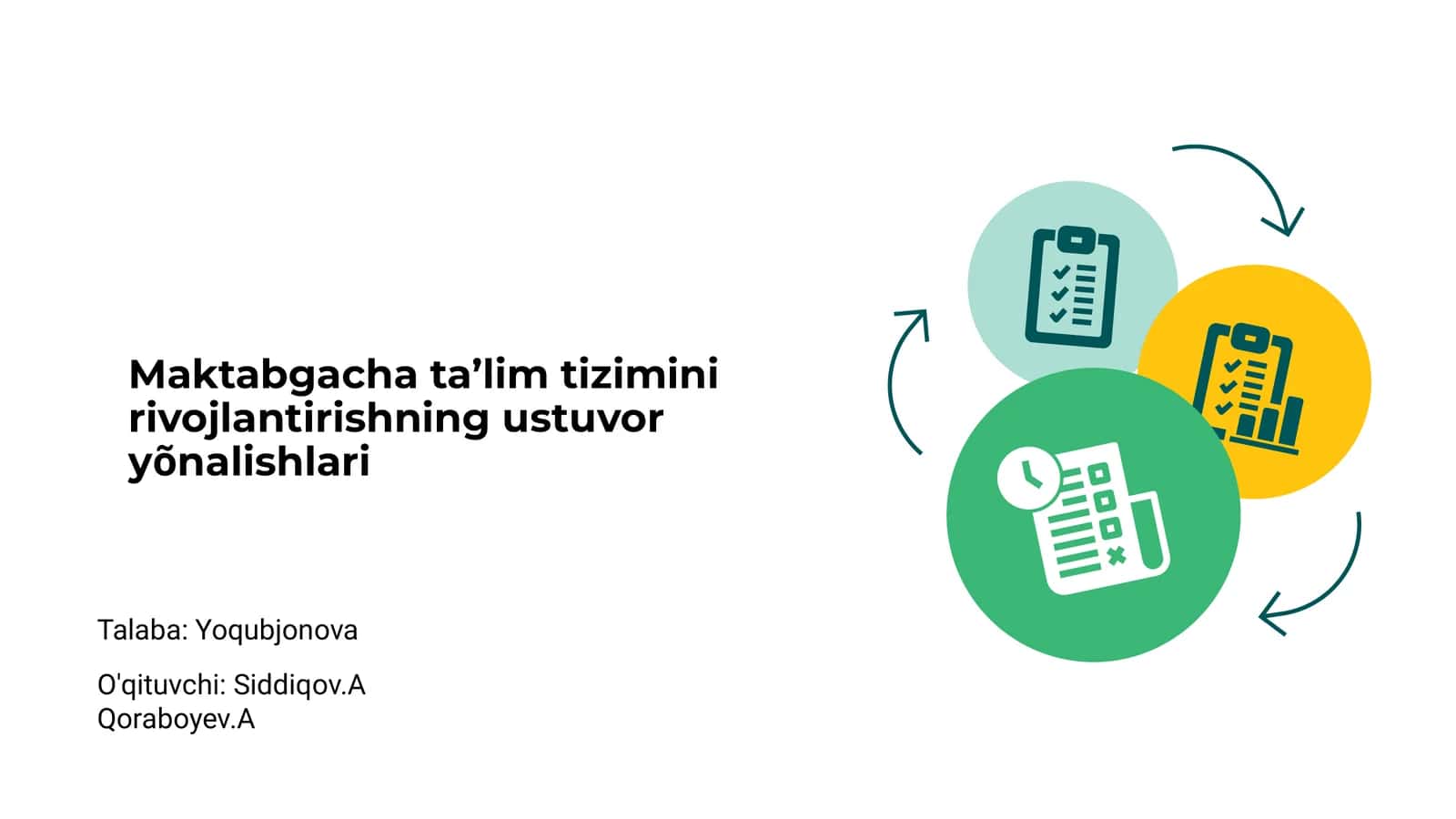 Maktabgacha ta’lim tizimini rivojlantirishning ustuvor yõnalishlari