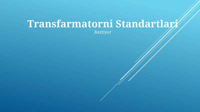 Transfarmatorni Standartlari