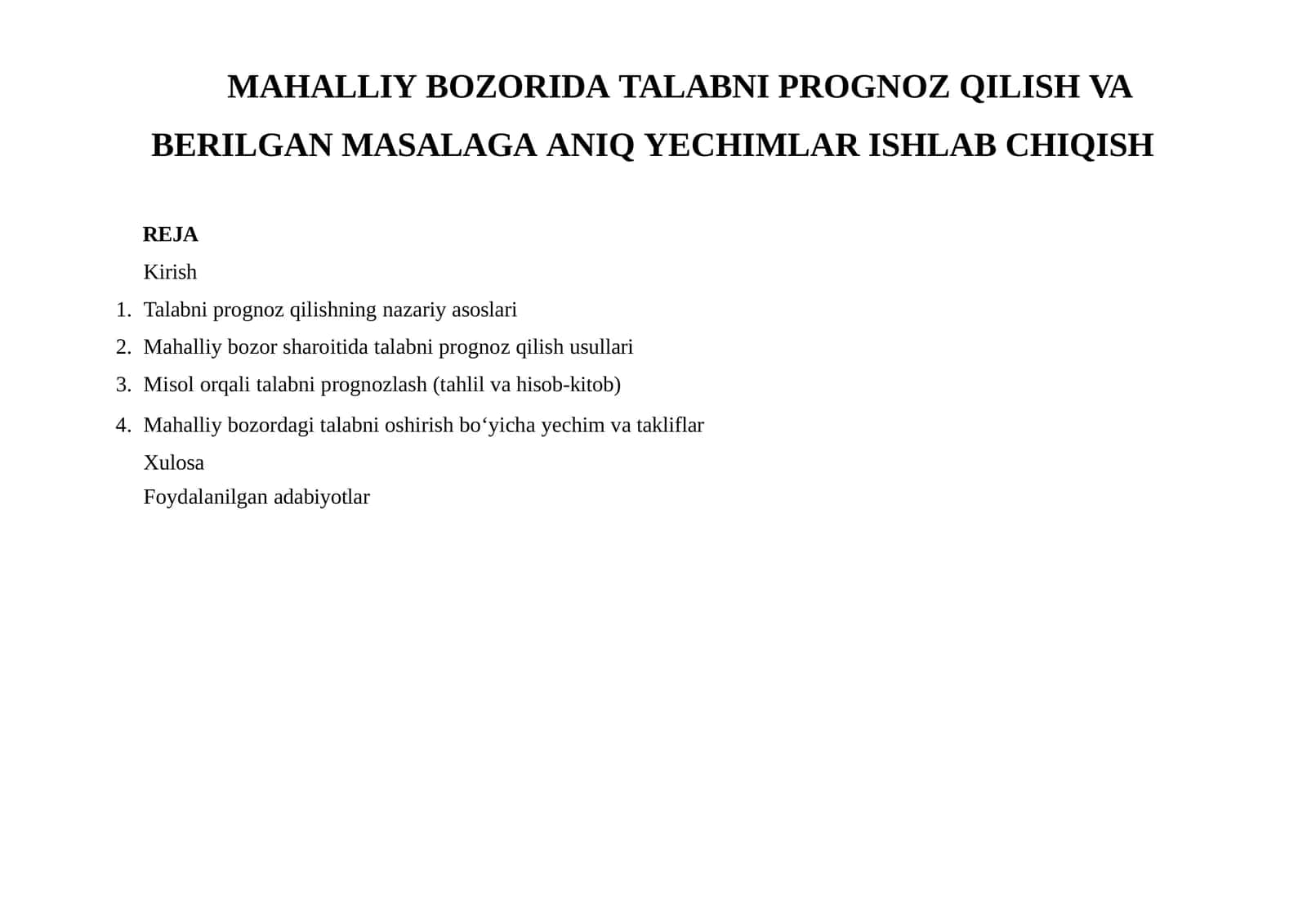 Talabni prognoz qilish