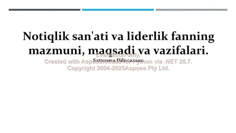 Muloqot san'ati va liderlik fani