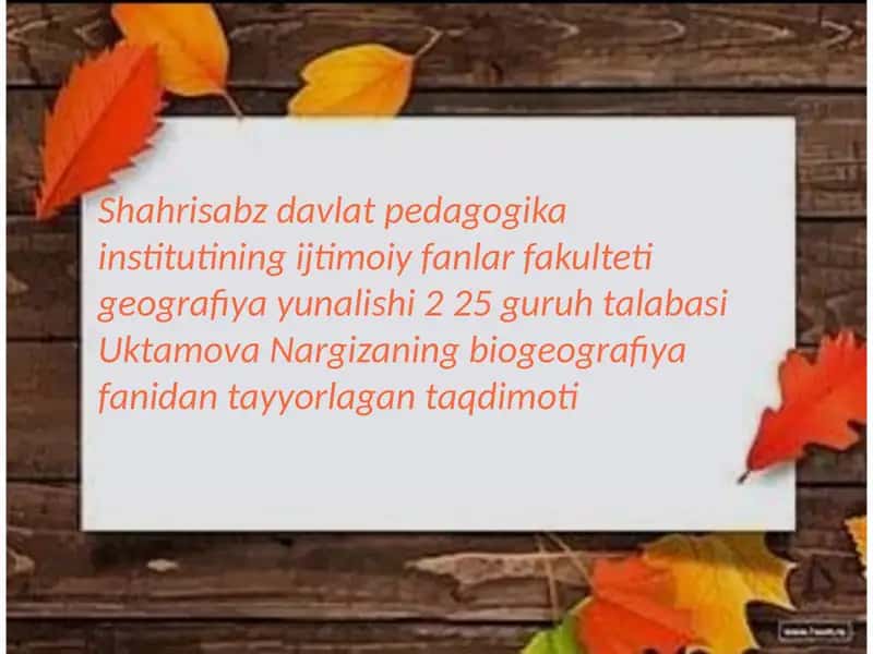 O'zbekistonning o'simlik va hayvonot dunyosi