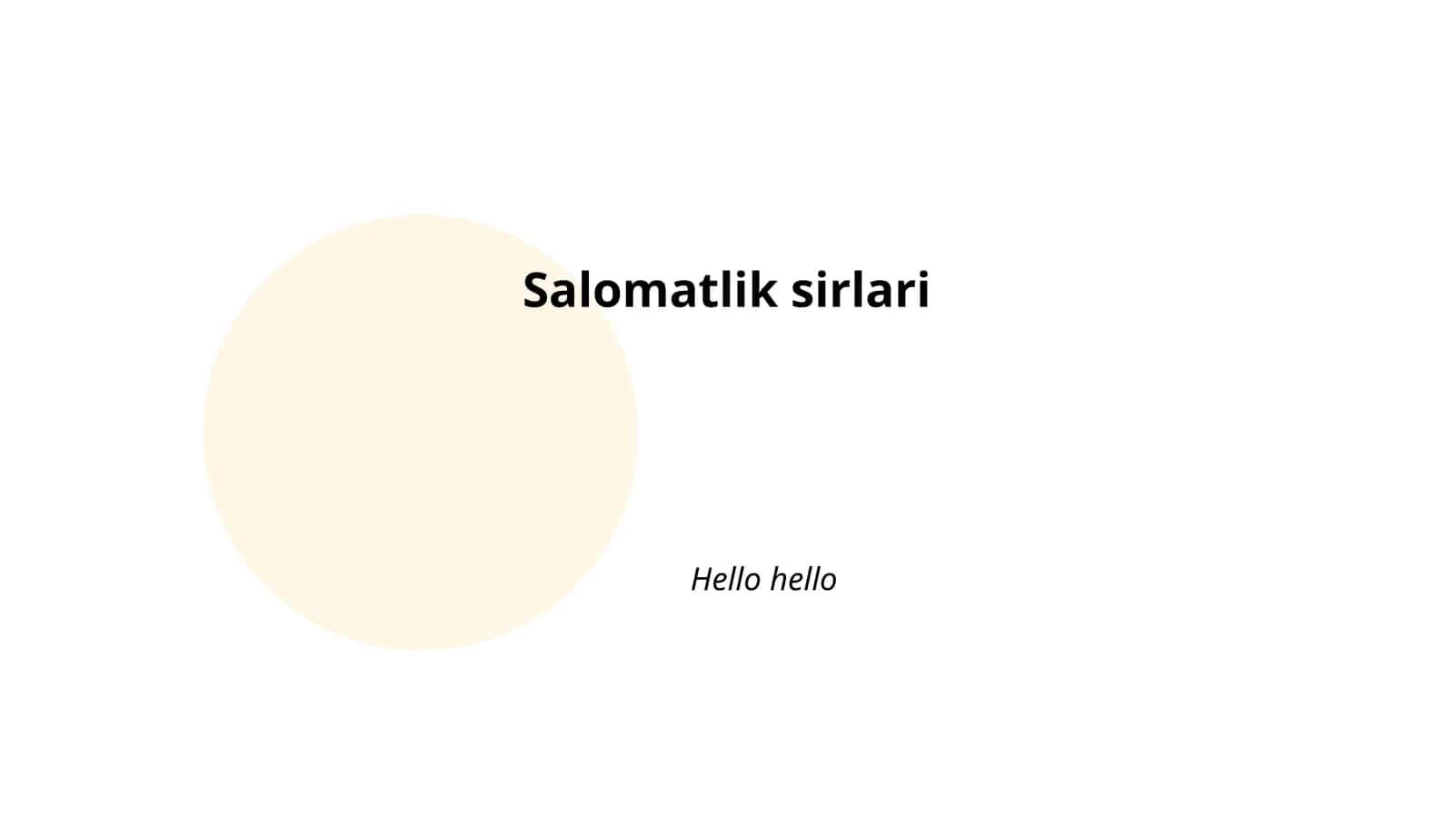 Salomatlik sirlari