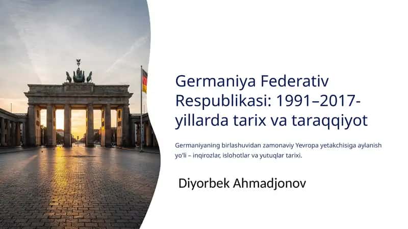 Germaniya Federativ Respublikasi: 1991–2017-yillarda tarix va taraqqiyot