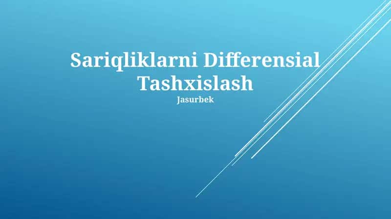 Sariqliklarni Differensial Tashxislash