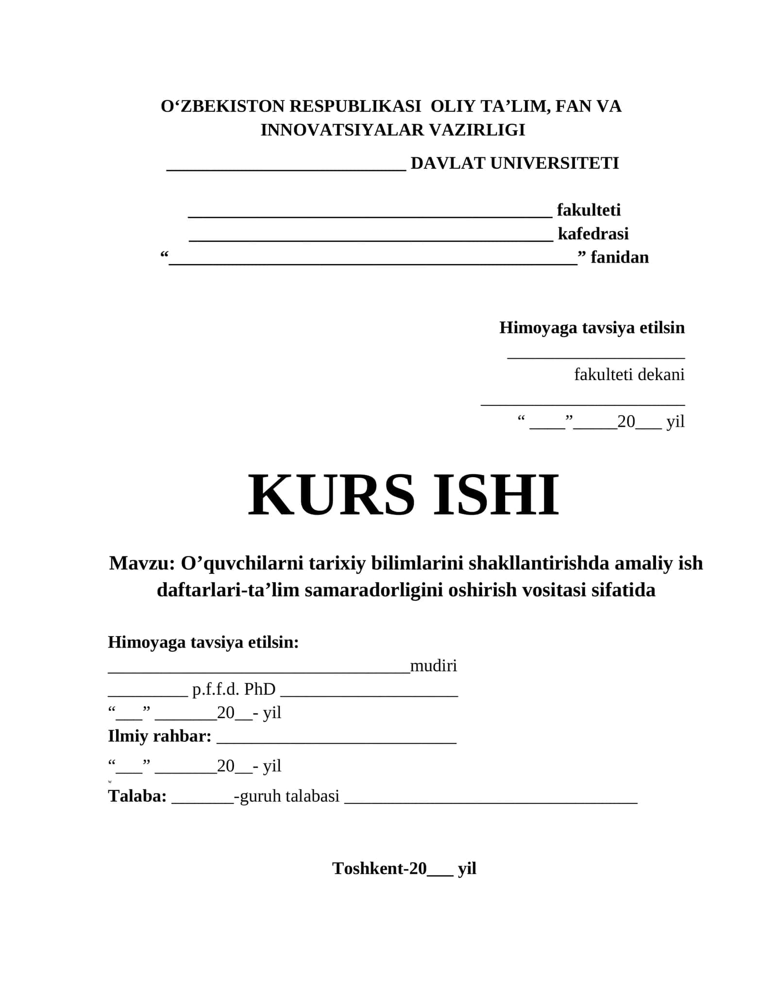 O’quvchilarni tarixiy bilimlarini shakllantirishda amaliy ish daftarlari-ta’lim samaradorligini oshirish vositasi sifatida