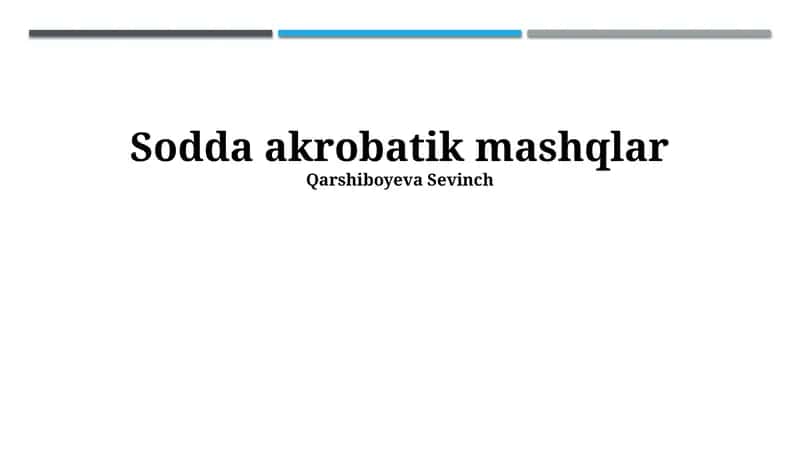 Sodda akrobatik mashqlar
