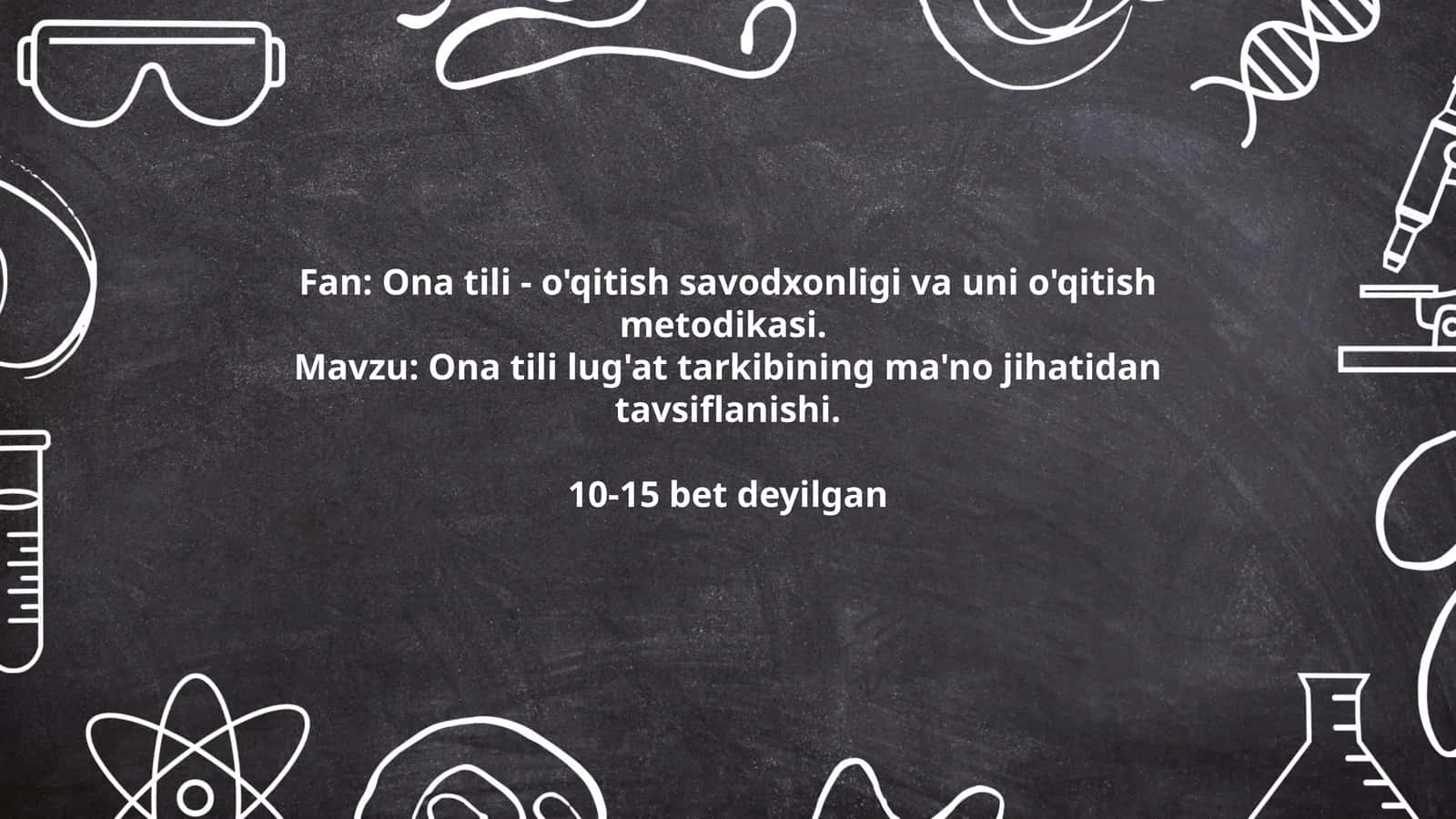 Ona tili lug'at tarkibining ma'no jihatidan tavsiflanishi