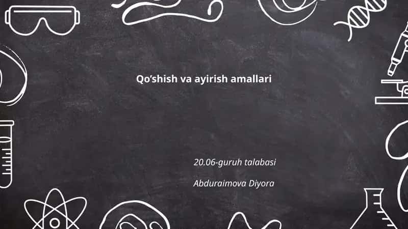 Qo'shish va ayirish amallari