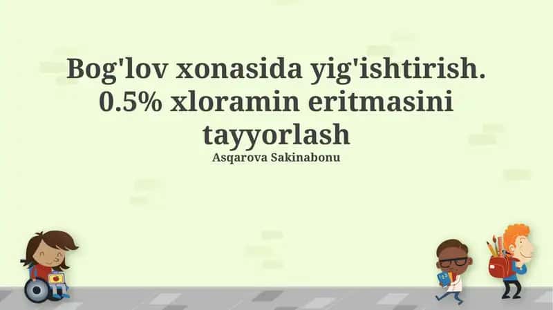 Xloramin Eritmasi Tayyorlash