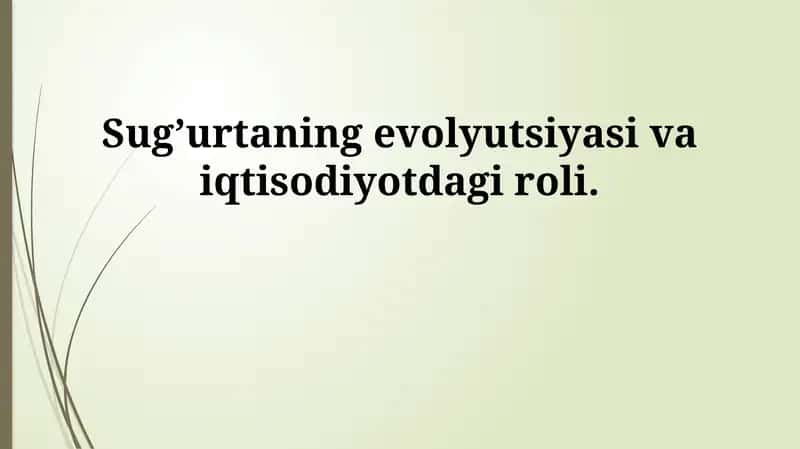 Sug’urtaning Evolyutsiyasi