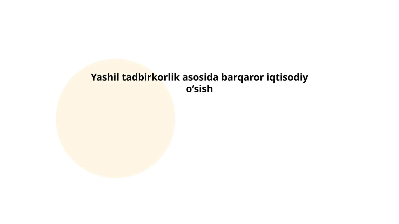 Yashil tadbirkorlik asosida barqaror iqtisodiy oʻsish
