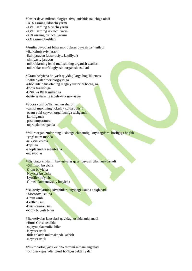 Paster davri mikrobiologiya rivojlanishi