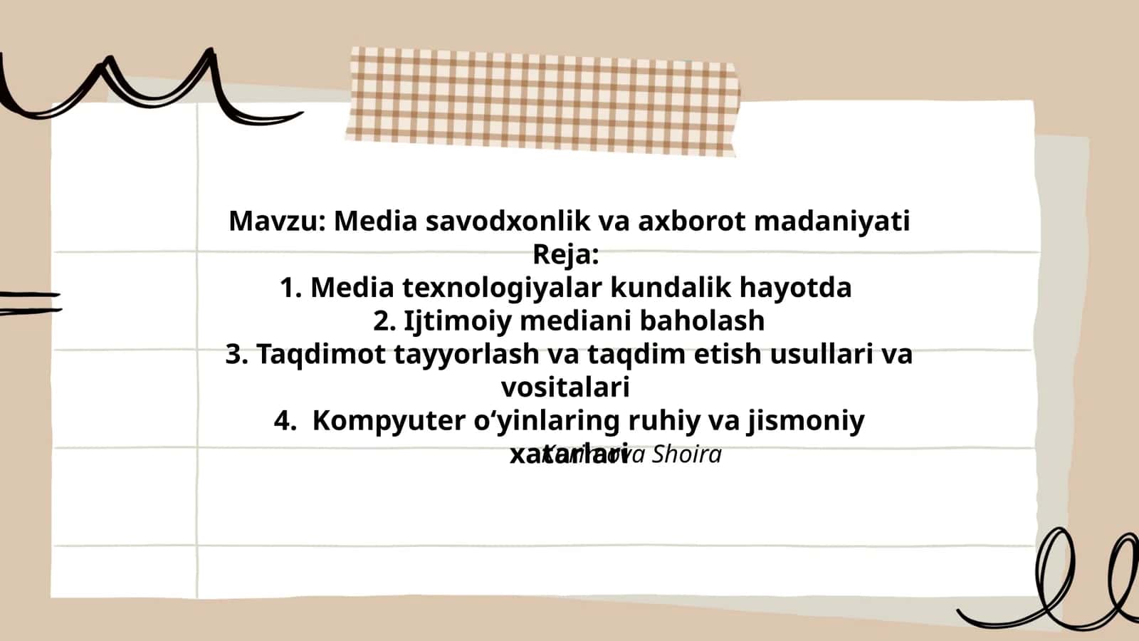 Media savodxonlik va axborot madaniyati
