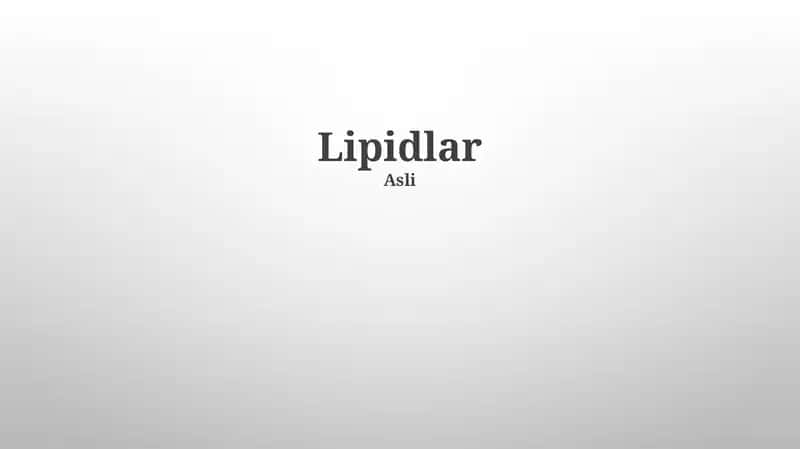 Lipidlar