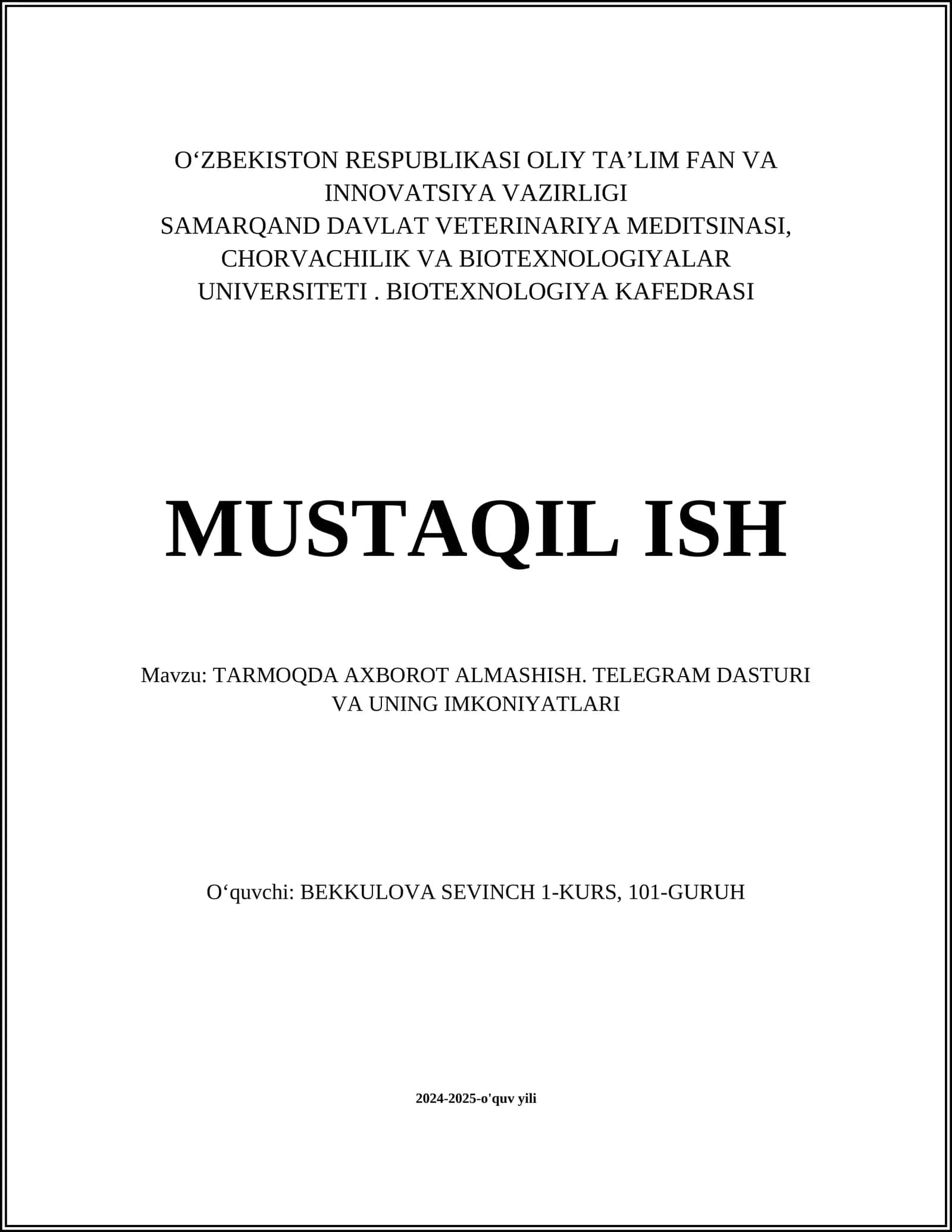Telegram dasturi