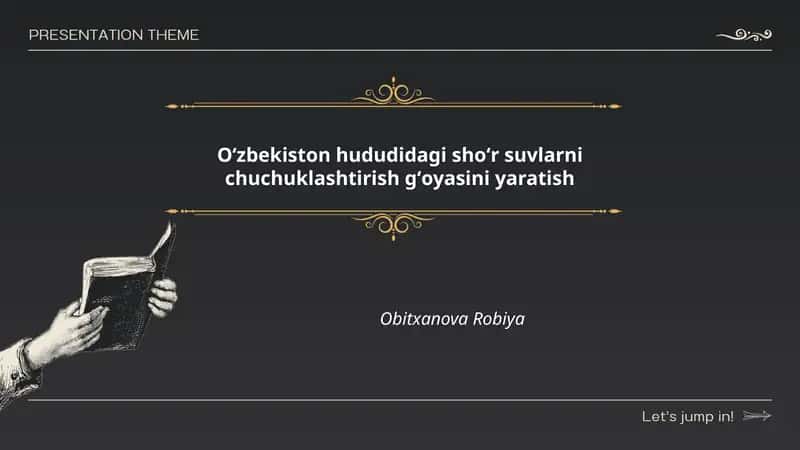 Oʻzbekiston hududidagi shoʻr suvlarni chuchuklashtirish gʻoyasini yaratish