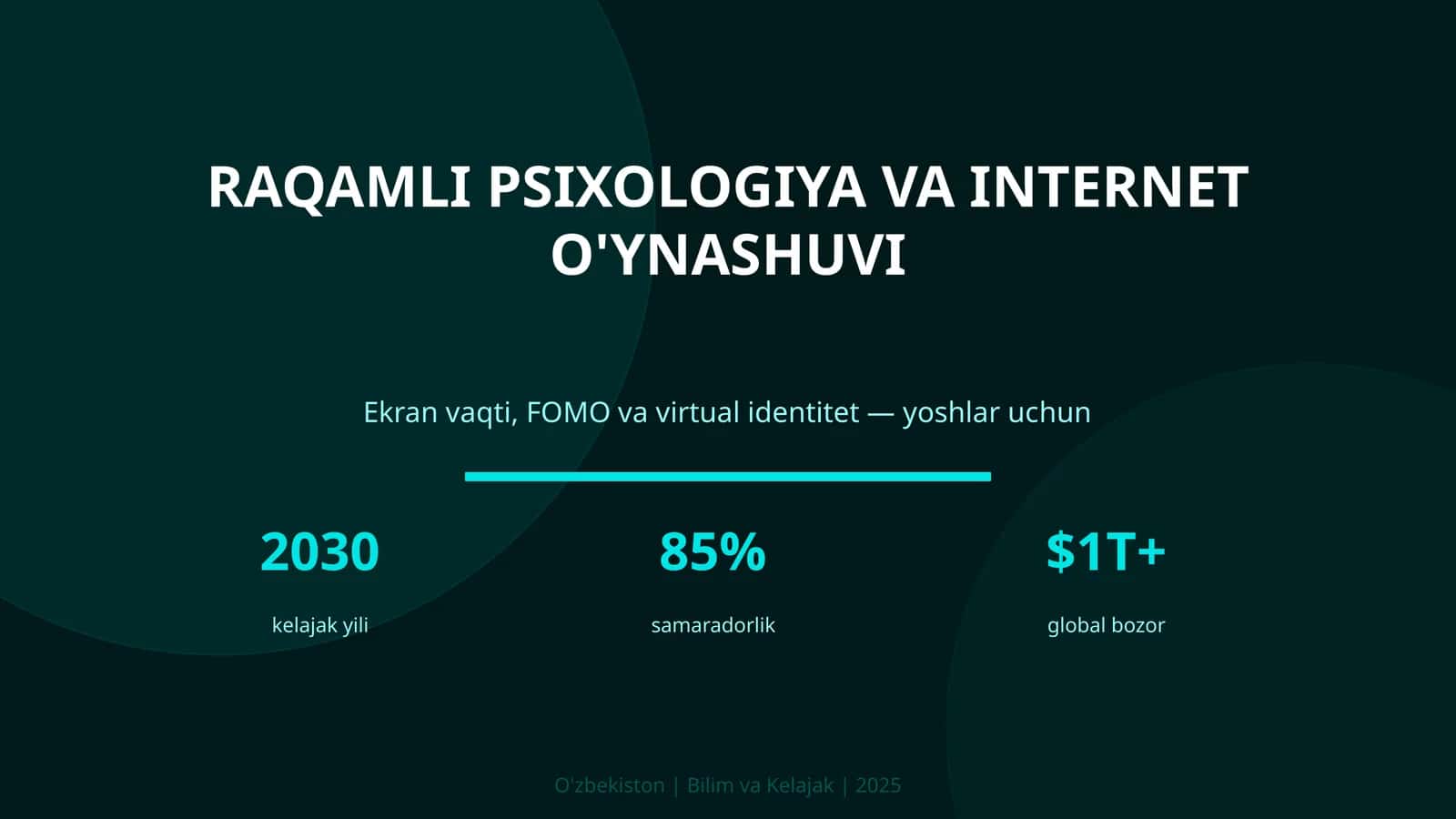 RAQAMLI PSIXOLOGIYA VA INTERNET O'YNASHUVI