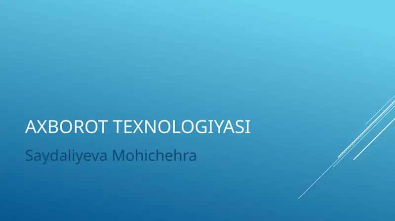 Axborot texnologiyasi