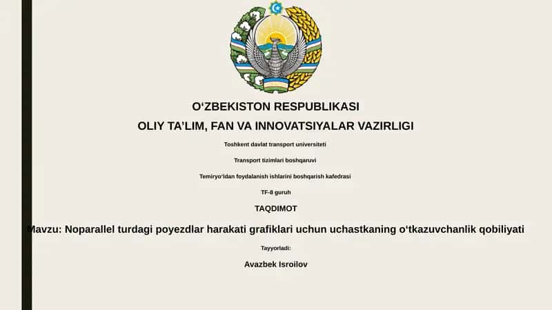 Noparallel turdagi poyezdlar harakati grafiklari