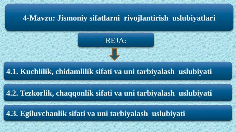 Jismoniy sifatlarni rivojlantirish uslubiyatlari