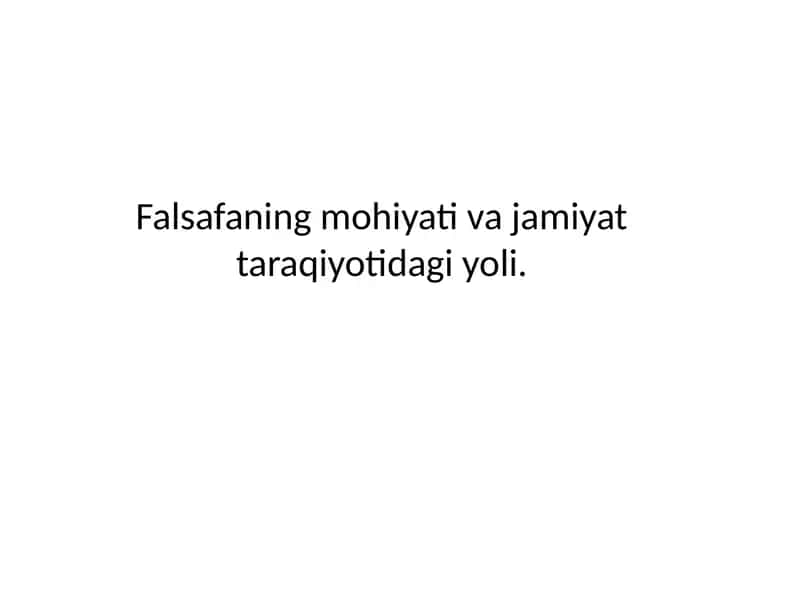 Sharq va G’arb Falsafasi