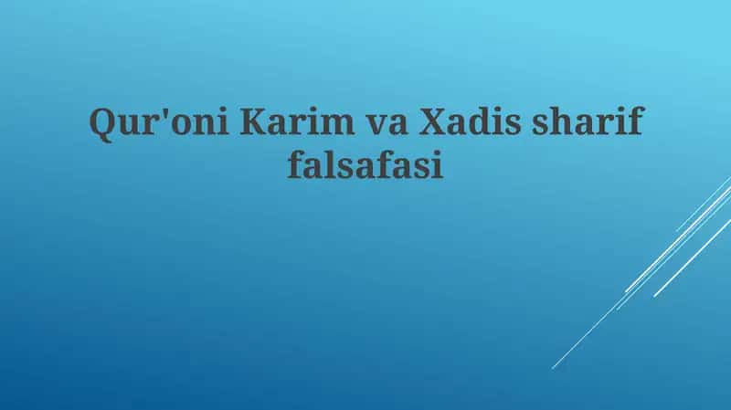 Qur'oniKarimvaXadisshariffalsafasi