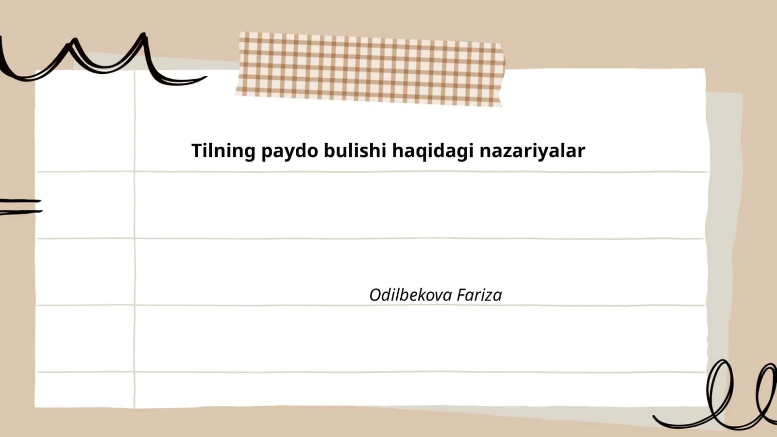 Tilning paydo bulishi haqidagi nazariyalar