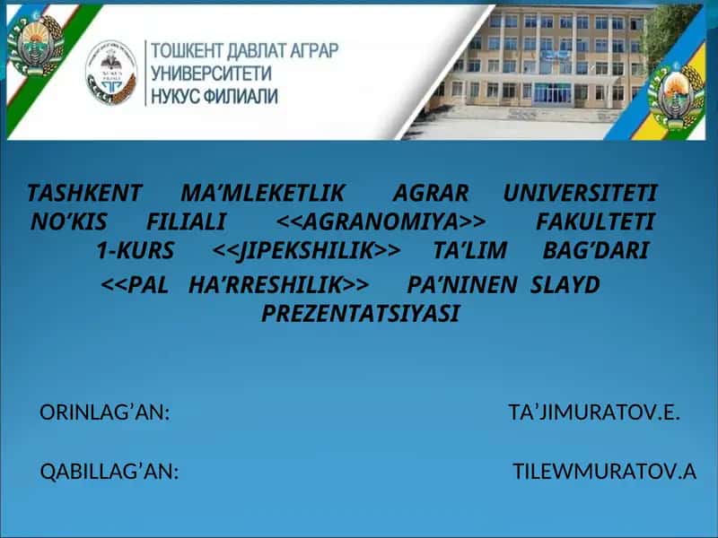Pal ha’rreler va ularning ishlatilishi
