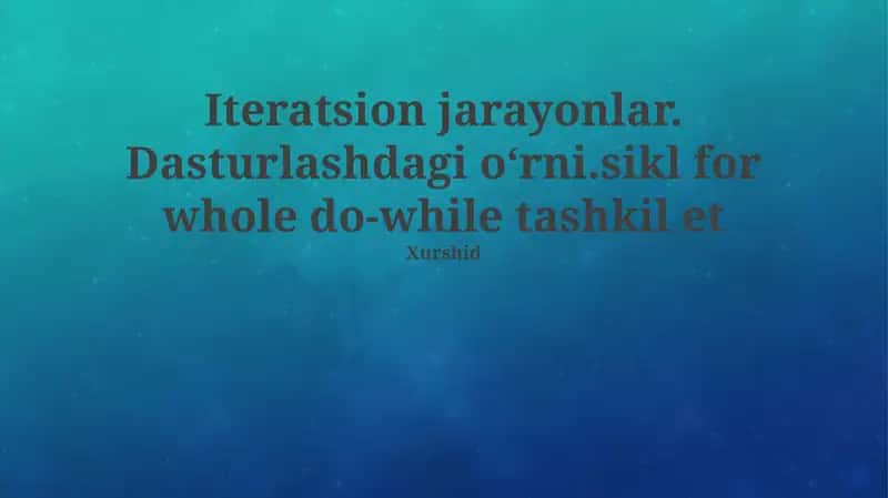 Iterativ jarayonlar
