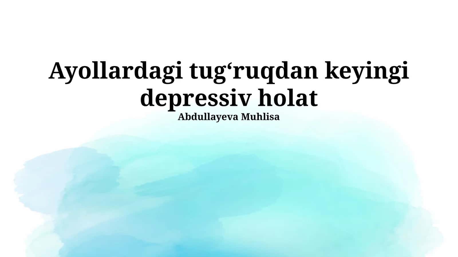 Tug'ruqdan keyingi depressiya: Ta'rif, sabablar va alomatlar