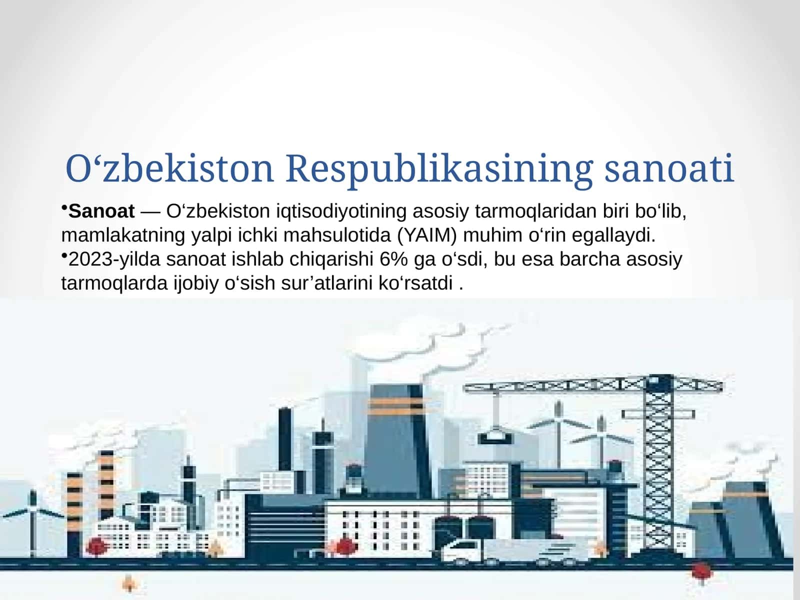 O‘zbekiston Respublikasining sanoati
